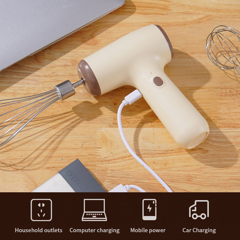 Wireless Electric Egg Beater Household Mini Cream Automatic Beater Cake Baking Handheld Charging Mixing Machine