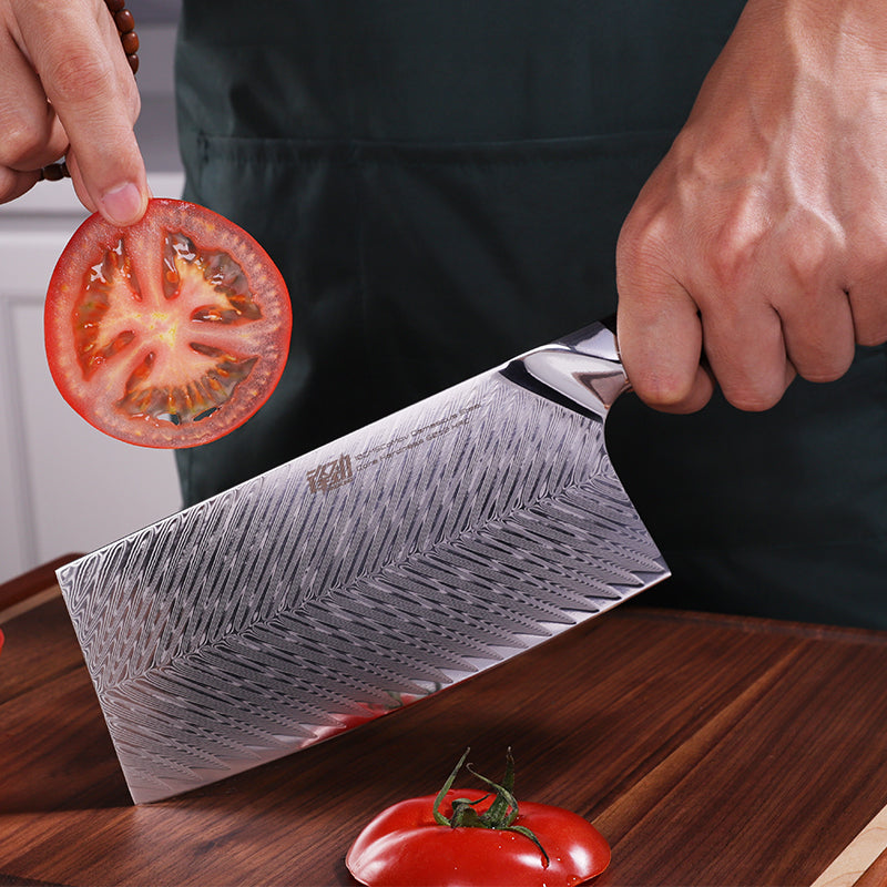 Damascus Sharp Kitchen Knife Household Slicing Knife Chinese Chef's Knife