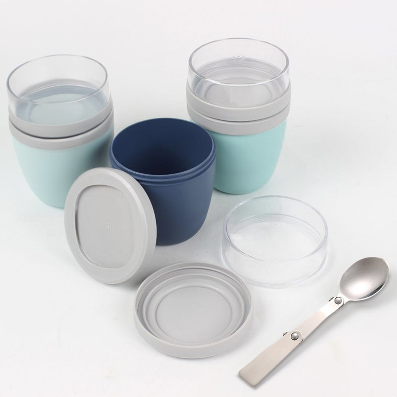 Portable Yogurt Cereal Cups with Lids. Ideal for Overnight Oats, DIY Salads & Parfaits. Great for Breakfast or Lunch