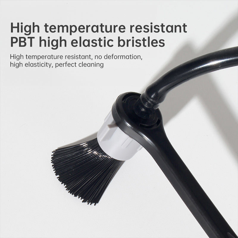 Barista tool: long - handle cleaning brush for coffee machine steam, with replaceable head to remove brew head dirt