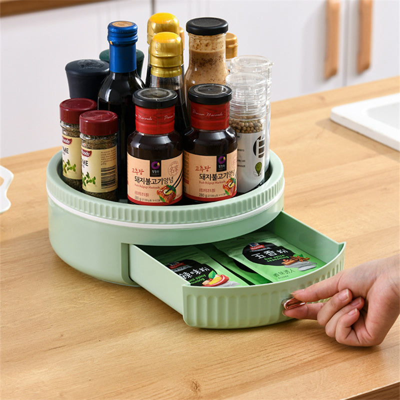 Kitchen Multifunctional Rotating Shelf Rotating Seasoning Rack Cosmetic Storage Table