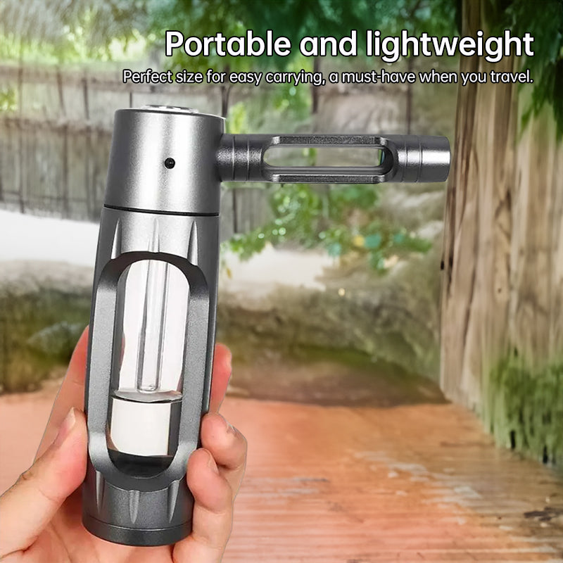 Portable metal smoking pipe with 155mm glass bowls, for dry tobacco & herb, hookah shisha pipe accessories.