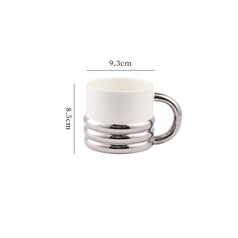 Mug Ins Style Electroplating Cup Creativity Household Ceramic Coffee Cup Office High-Value Companion Gift Cup